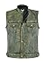 Leatherick Chaleco de motociclista de grano superior para hombre marrón envejecido con...