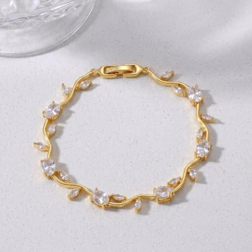 Image of SALTY Tulip Bracelet for Women Anti Tarnish | Fancy Floral Bracelet | Jewellery Gifts | Hand Band | Fashion Accessories for Girls | Minimal Jewelry Design | Gift for Rakhi | Gift for Diwali, Christmas, Marriage, Birthday