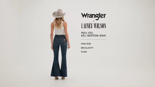 Wrangler Women's x Lainey Wilson Pull On Bell Bottom Jean, Dark