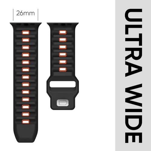 Image of Sport Bands 6-Pack Compatible with Apple Watch Ultra 3 /2 Band 49mm 46mm 45mm 44mm 42mm, Wide Soft Silicone Wristbands Waterproof Strap Men for iWatch Series 11 10 9 8 7 6 5 4 3 SE Ultra