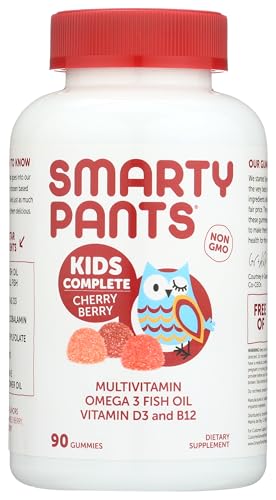 SmartyPants Kids Multivitamin Gummies: Omega 3 Fish Oil (EPA/DHA), Vitamin D3, C, Vitamin B12, B6, Vitamin A, K & Zinc for Immune Support, Grape, Cherry & Berry Flavors, 90 Count (22 Day Supply) SmartyPants Kids Multivitamin Gummies: Omega 3 Fish Oil (EPA/DHA), Vitamin D3, C, Vitamin B12, B6, Vitamin A, K & Zinc for Immune Support, Grape, Cherry & Berry Flavors, 90 Count (22 Day Supply)