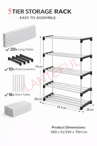 Image of 5 layer Bookshelf, Kids Rack Showcase for Home Plastic, Open Book Self for Home, Book Shelves, Book Stand, Sturdy Multi-Level Storage Organizer, Magazines, and Office Supplies, Space-Saving Design
