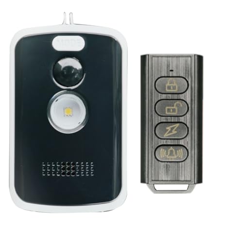 Bewegungsalarm, Outdoor, Perimeter-Abwehrgerät, ferngesteuerter lauter Alarm, bewegungsaktiviertes Frühwarnsystem für Camping-Sicherheit, 125 dB ABS, Schwarz, 2 Stück
