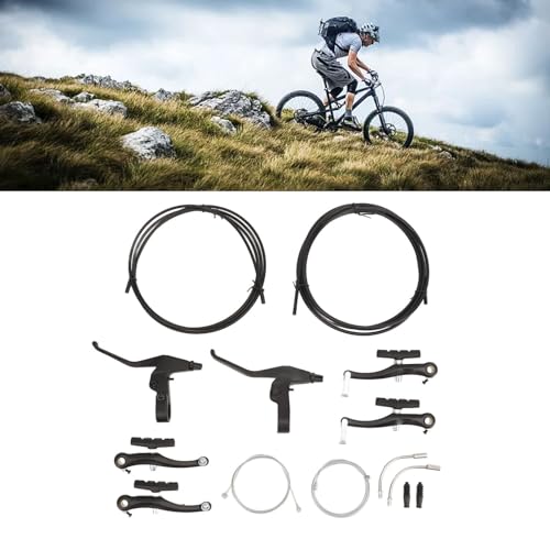 Leapiture V Type Bike Brake Set with Brake Lever Brake Cable Complete Sensitive Braking Bike Front Rear Brake Kit for Replacement