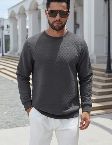 COOFANDY Men's Crewneck Sweatshirt Geometric Texture Casual Long Sleeve Sweatshirts Fashion Pullover Shirts4