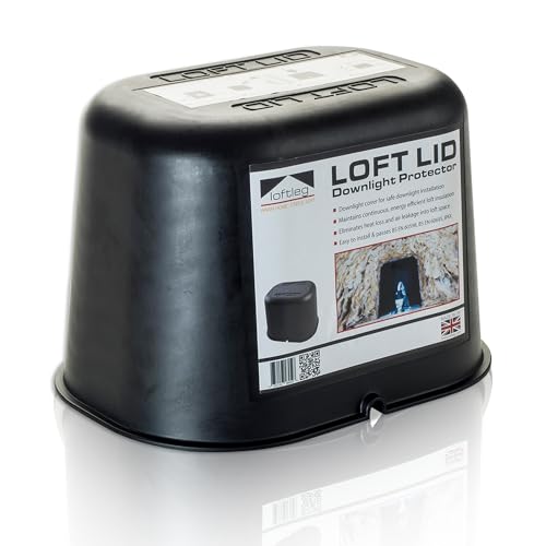 LOWENERGIE LoftLeg Loft Lid Covers for Downlighter Ceiling Lights and Spotlights - Fire Retardant & Energy Efficient (4)