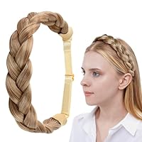 Geflochtenes Haarband, 3 Stränge Haarband Geflochten, Verstellbarer Geflochtenes Stirnband, Elastische Geflochtener Haarreif für Damen Mädchen, Geflochtener Zopf Haarbands für Hochzeit Oktoberfest