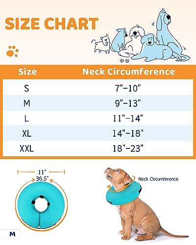Image of Supet Inflatable Dog Cone Collar for Large Medium Small Dogs, Soft Cone Collar for Dogs Cats, ECollar Doggie Neck Donut Dog Cone Alternative After Surgery