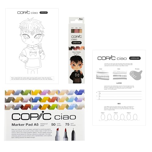 Copic Ciao Set 3 feutres double pointe mélangeables avec papier layout