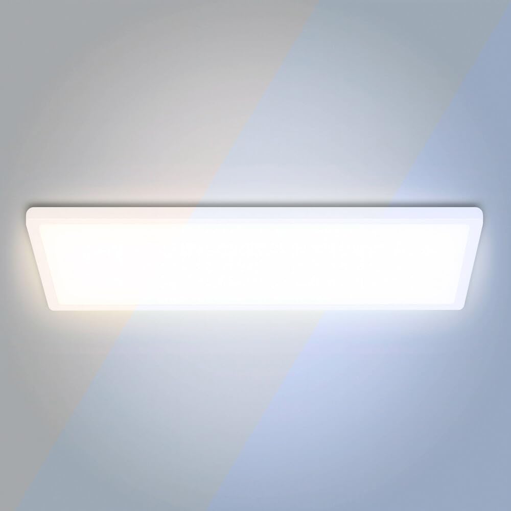 Pannello LED da soffitto e da parete, bianco, rettangolare, 60 x 30 cm, 3CCT 3000/4000/6000 K tramite interruttore DIP, 2400 lm, 24 W, senza sfarfallio, alimentatore integrato, IP20, L600 x 300 x 300