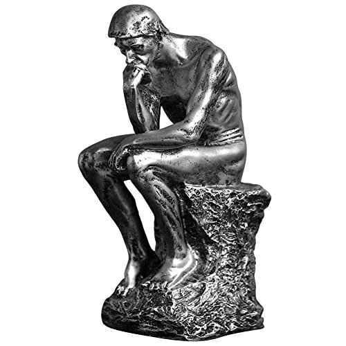 NORHOR Der Denker-Statue of The Thinker,Harz Charakter Skulptur Home Office Bücherregal Kreativität Ornament für Arbeitszimmer Wohnzimmer Kunst Handwerk Geschenke Cover