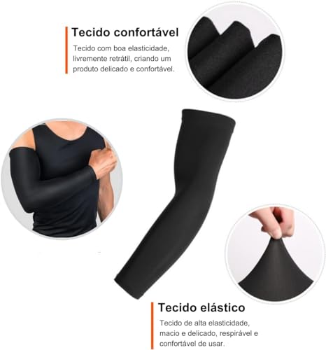 Par Manga De Proteção Refrescante Solar Manguito UV50+ Unissex Alta Proteção Solar Fresco Tamanho Ún