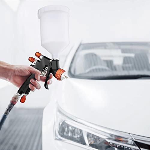Akisektr Hvlp Spray Gun Set, Professional Paint Sprayer Gun With 1.3Mm Nozzle, 600Cc Capacity, Air Regulator & Gauge, Suitable For Furniture, Car, Fence, Garden #TOP6