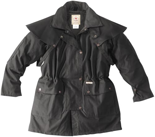 Veste australienne oilskin imperméable vent et pluie avec cape
