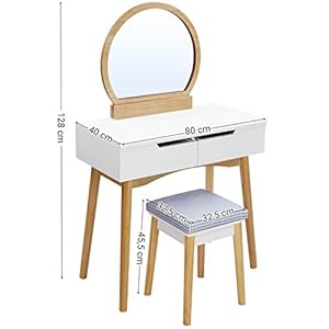 SONGMICS Juego de Tocador con Espejo, Mesa de Maquillaje Moderna con