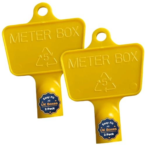 Pack of 2 Triangular Gas Meter Box Keys Yellow Utility Cabinet Electric & Water Keys Recycled Plastic Service Maintenance Access UK Standard