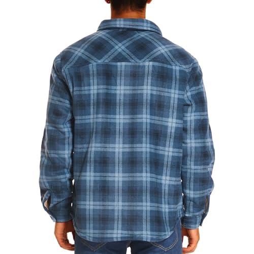 HODOSPORTS Mens Flannel Shirts Jacket Fleece Sherpa Lined Button Down Heavyweight Plaid Shirts Coat Long Sleeve with Pockets3
