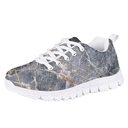 Hawapod Marble Texture Gray Kids Shoes for Sport Athletic Running Sneakers Girls Hiking Shoes Little Kids Sneakers Toddler Girls Sneakers