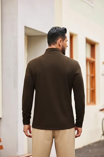 COOFANDY Men's Quarter Zip Pullover Mock Neck Quilted Sweatshirt Fleece Lightweight Casual Zipper Golf Shirts2