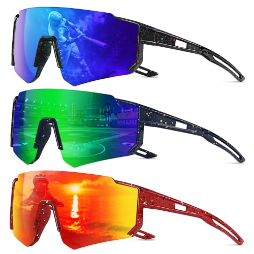 kunchu 3pack Kids Sunglasses Polarized - UV400 Protection Boys Youth Cycling...