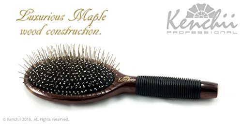 Kenchii Beauty -Large Metal Pin Bristle Brush W One-Piece Maple Body Pro Stylist Kepb-L #TOP1
