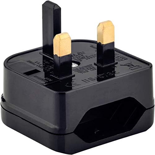 Euro Transformer to UK Converter. 2 Pin European Power Supply to UK Plug. European to UK Adapter in Black. Mains Socket Adapter 5A