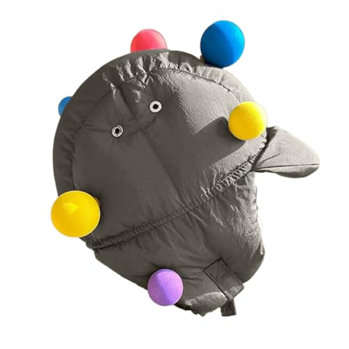 jiahesuw Unisex Warm Hat Trapper Hat Colorful Pompoms Warm Hat Down Hat for Outdoor Winter for Skiing Camping Hiking