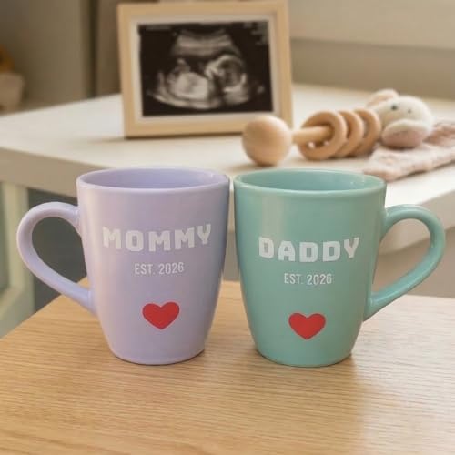 Image of Hello Parenthood Hamper | Est. 2026 Mommy Daddy Mug Set | Unique New Parents Gift | Baby Shower, Hospital Visit & Newborn Gift