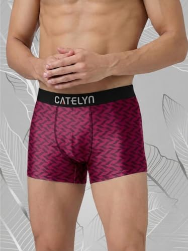 Image of CATELYN Ultra-Soft Nylon Breathable Stretch Trunks Men's Premium Printed Innerwear for Daily Comfort Men Sweatproof (Pack of 4)
