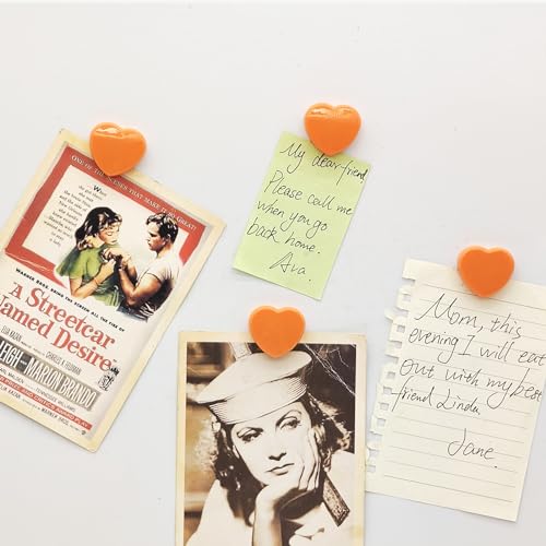 PYJLBX Strong Fridge Magnets, 30Pcs Orange Heart Whiteboard Magnets - Image 4