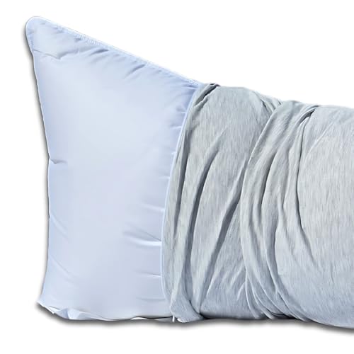 East Coast Bedding Gray Body Pillow Protector 82% Viscose Derived from Bamboo, 18% Polyester Stretchy Tight Silky Smooth Pillow Protection with Zipper, 20x60 inch