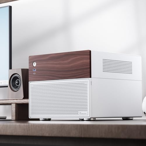 Caja NAS Jonsbo N4 White Micro Tower elegante color blanco para almacenamiento doméstico 2