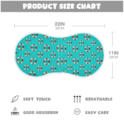 Muslin Baby Burp Cloths, Anchors Life Rings Cotton Soft Burp Cloths for Newborns​​, Extra Absorbent Burp Cloths 2-Pack​​, 22 x 11 Inch3