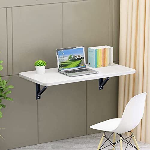Lukzer Engineered Wood Wall Mounted Folding Table for Kitchen, Computer, Workstations Multi-Function Computer Desk Workbench (MT-002 / White / 80 ×... - Image 3