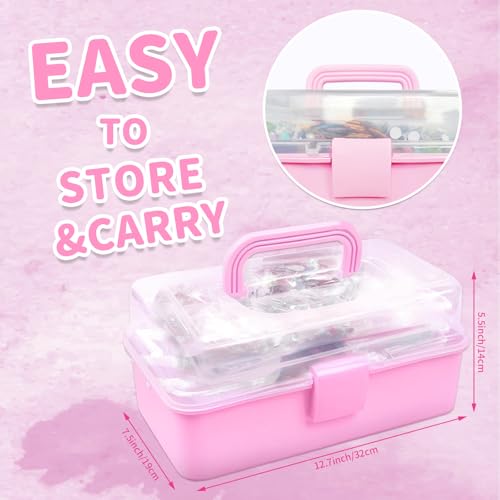 Bobbie Art Arts & Crafts Box 3000+ pcs Deluxe Craft Supplies Box Pink Box - Art Crafting Kit Birthday Gifts for Kids, School Supply for Ages 4-12 — view 2
