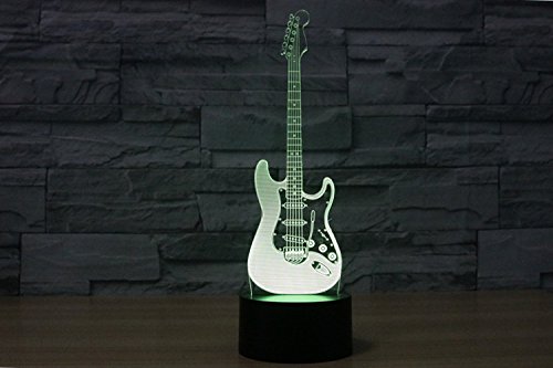 3D Electric Guitar Night Light - 16 Color Changing LED, Touch Control, USB Powered Acrylic Desk Lamp For Bedroom, Kids Room Decor - View #4