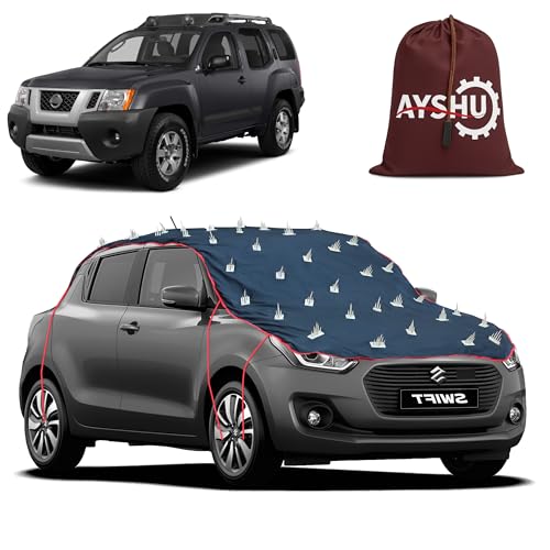 Image of AYSHU Water-Resistant Spike Car Cover for Nissan Xterra - Protects from Dogs, Monkeys, Dust, Sunlight & UV - Full Roof Universal Fit
