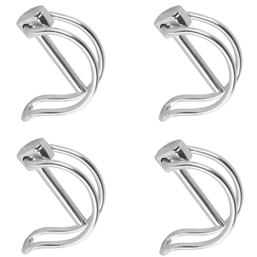 Lot de 4 goupilles pliantes de tuyau 10 x 60 mm avec fermeture de verrouillage, goupille galvanisée, boulons de sécurité, pour ferme, pelouse, jardin