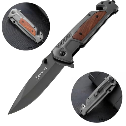 Canivete Com Clip - Cabo Com Detalhe Em Madeira Super Velado