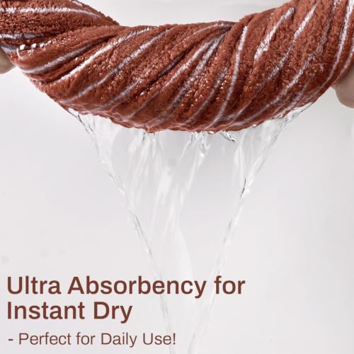 Image of Terracotta Striped Bath Towels Set of 2, Fall Bathroom Decor & Shower Towel