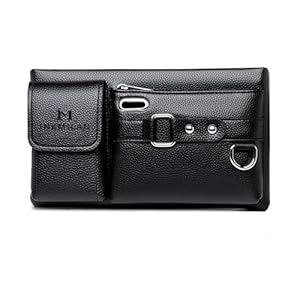 INKMILAN Stylish Adams Waist Bag Elegant Style Travel Pouch Passport Holder with Adjustable Strap Travelling Hiking Walking Lightweight Crossbody Chest Bag Fit All Phones (Black)