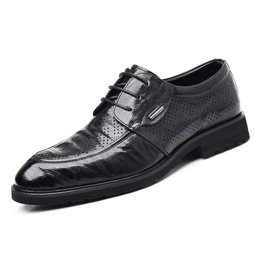 Men's Slip-On Leather Business Casual Breathable Shoes, Comfortable Formal Dress Sneakers