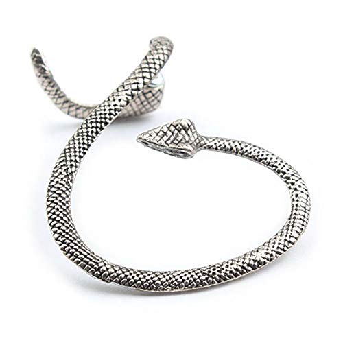 Ouken 1PC kreativ Retro gotischer Punkohrring Schlange-Form-Ohr-Verpackungs-Ohr-Stulpe-Klipp-Chic-Ohrring-Geschenk für Frauen Mädchen (Silber)