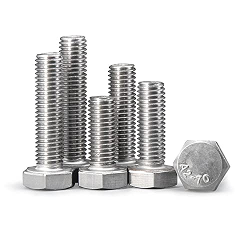 Tornillo hexagonal M8 de rosca métrica en acero inoxidable para fijación de soportes metálicos 3