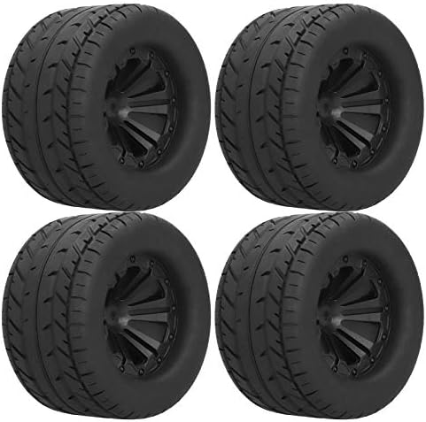 4pcs 100mm Pre-Mounted Wheels & Tires For Arrma RC Cars - 2.9" 5-Spoke 17mm Hex For Felony, Infraction, Typhon