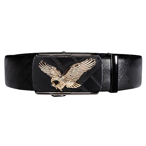 Image of Dubulle Designer Men's Belts, Ratchet Leather Sliding Buckle Dress Belt