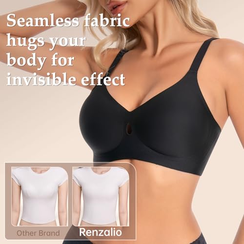 Jelly Wireless Push Up Seamless Sleep T Shirt Bras with Support for Women Soft Full Coverage No Underwire Everyday Bra4