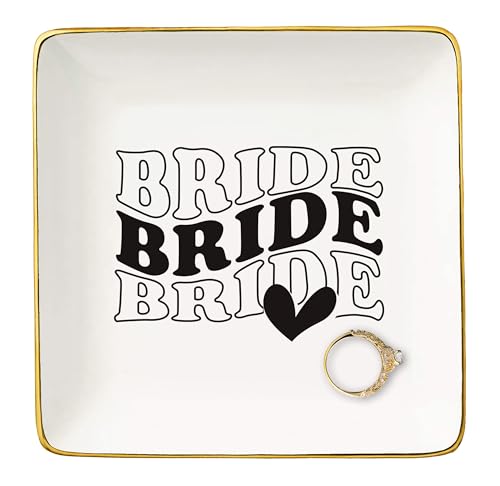NZY Future Mrs.-Funny Engagement Gift for Bride-Bride to Be-Newly Engaged-Bridal Shower Gifts for Her-Bachelorette Party Gifts for Women-Wedding-Ceramic Jewelry Tray Trinket Holder Ring Dish