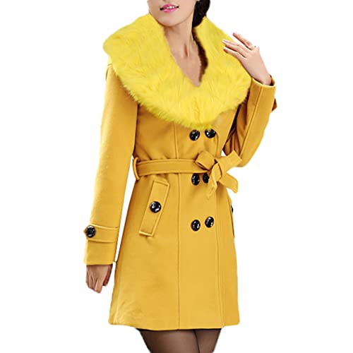 Manteau d'hiver en laine femme chaud à manches longues veste