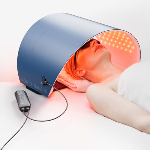Image of FDA Cleared Red Light Therapy for Face and Neck, 4 Modes LED Mask Light Therapy, Blue Infrared Red Light Therapy Mask for Wrinkles and Acne, PDT Photons Facial Skin Care Device